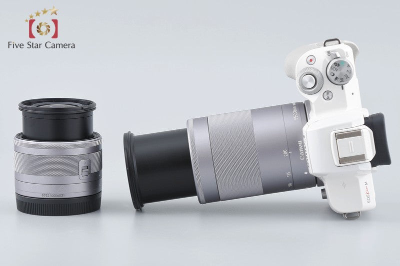 "Count 2,000" Canon EOS Kiss M / M50 White 24.0 MP 15-45 55-200 IS STM Lenses
