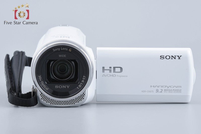 SONY HANDYCAM HDR-CX675 White Digital HD Video Camera [Japanese Language Only]
