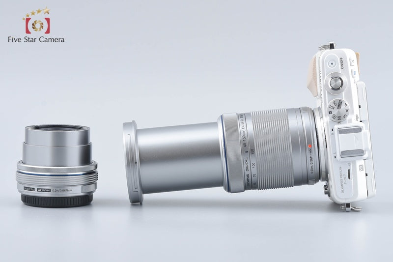 "Count 1,088" Olympus PEN Lite E-PL7 White 16.1 MP 14-42 40-150 Lenses