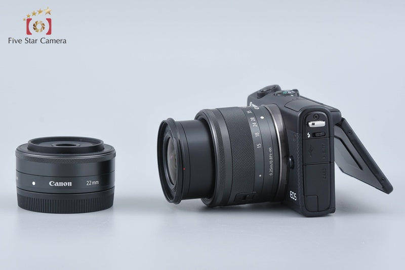 Canon EOS M100 Black 24.2 MP Digital Mirrorless Camera EF-M 15-45 22 Lenses