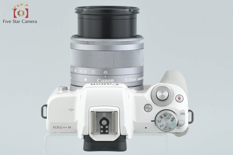 Canon EOS Kiss M / M50 White 24.0 MP 15-45 IS STM Lens