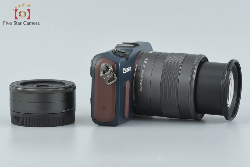 Canon EOS M Bay Blue 18.0 MP Mirrorless Camera 18-55 22 Lenses