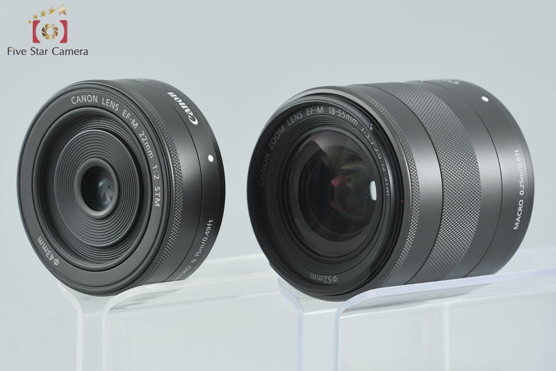 Canon EOS M Bay Blue 18.0 MP Mirrorless Camera 18-55 22 Lenses