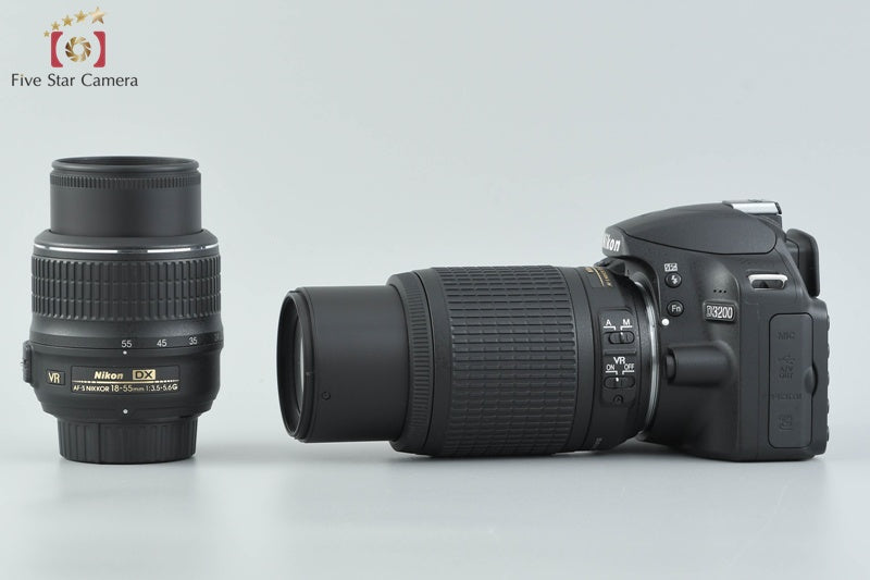 "Shutter count 891" Nikon D3200 Black 24.2 MP DSLR 18-55 55-200 Lenses