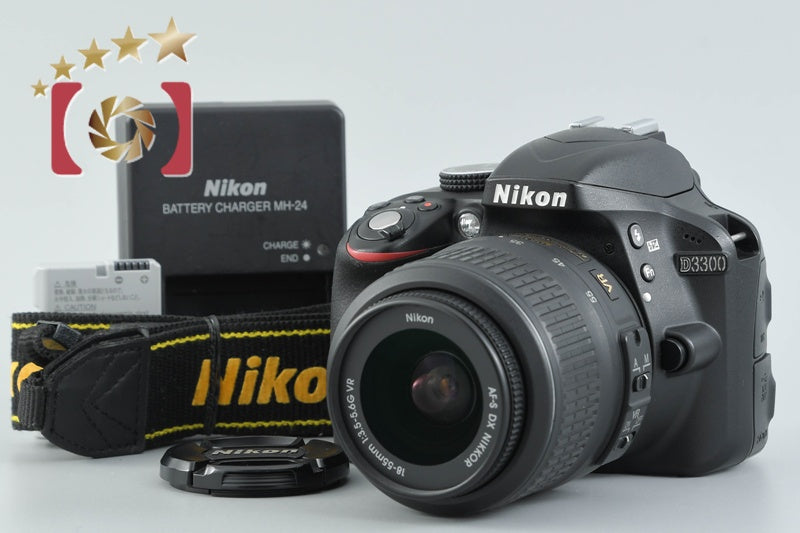 "Shutter count 4,359" Nikon D3300 Black 24.2 MP DSLR 18-55 VR Lens