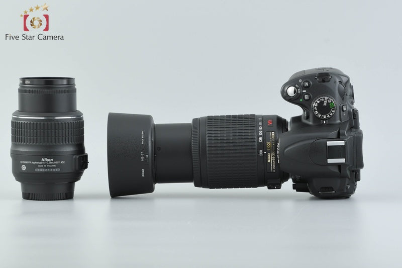 Nikon D5000 12.3 MP DSLR Camera 18-55 55-200 VR Lenses