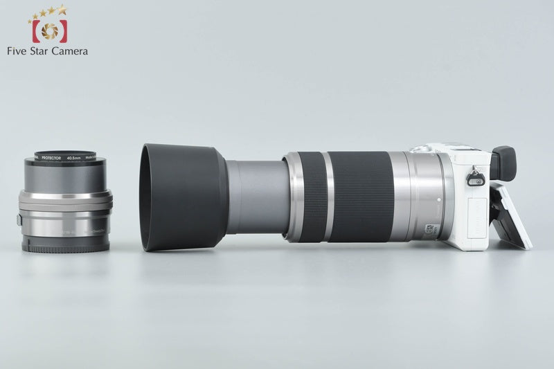 Sony α6000 ILCE-6000 White 24.3 MP 16-50 55-210 Lenses [Japanese Language Only]