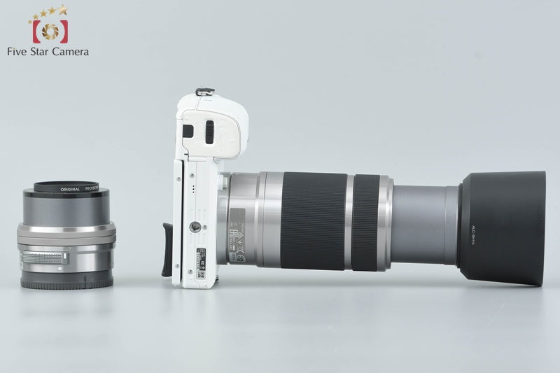 Sony α6000 ILCE-6000 White 24.3 MP 16-50 55-210 Lenses [Japanese Language Only]