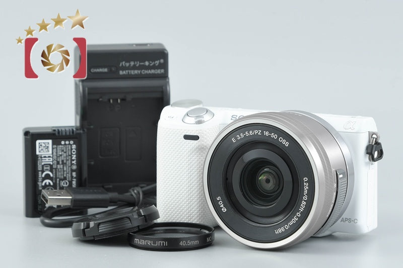 SONY α NEX-5T White 16.1 MP Digital Camera 16-50 Lens [Japanese Language Only]