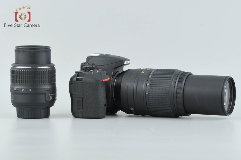 Nikon D5500 Black 24.2 MP DSLR Camera 18-55 55-300 VR Lenses