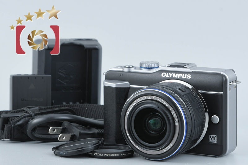 "Count 1,930" OLYMPUS PEN Lite E-PL1 Black 12.3 MP Digital Camera 14-42 Lens