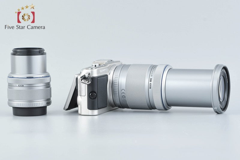 "Count 500" Olympus PEN Lite E-PL5 Silver 16.5 MP 14-42 40-150 Lenses