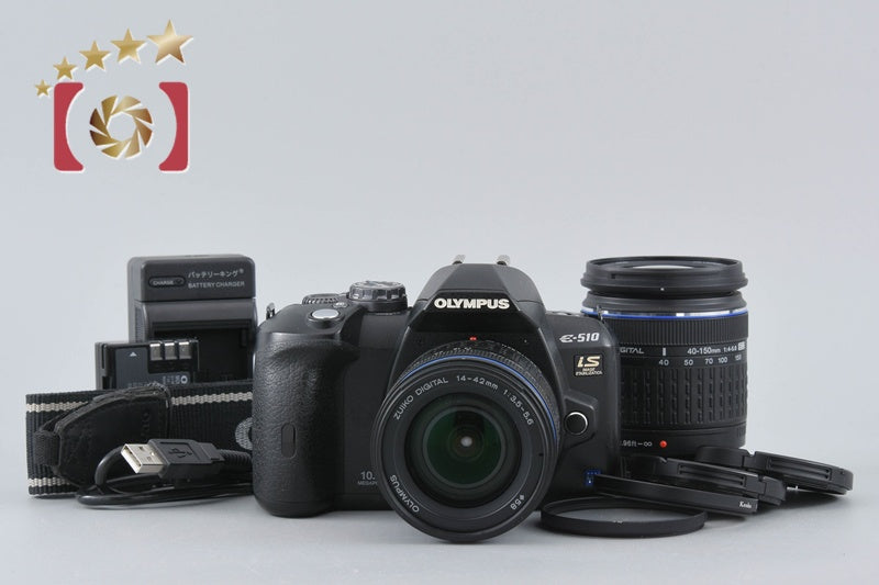 "Count 4,607" Olympus E-510 10.0 MP Digital SLR Camera 14-42 40-150 Lenses