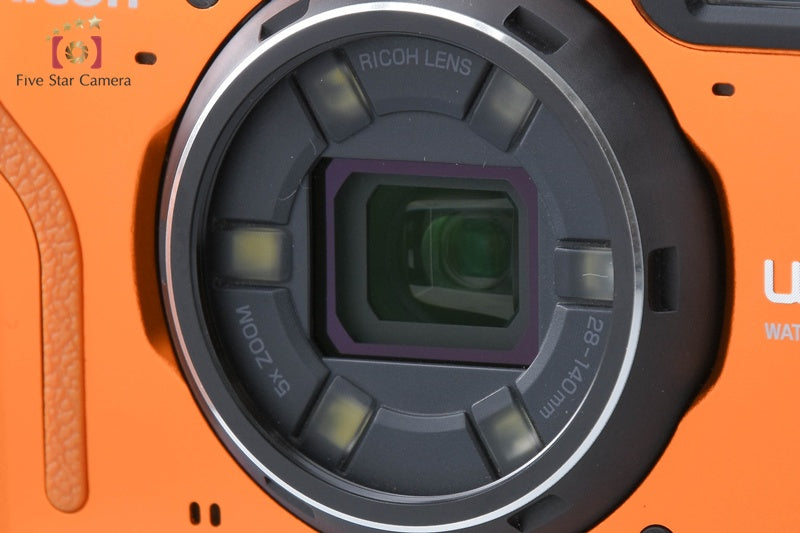 "Count 535" Ricoh PENTAX WG-60 Orange 16.0 MP Waterproof Action Camera