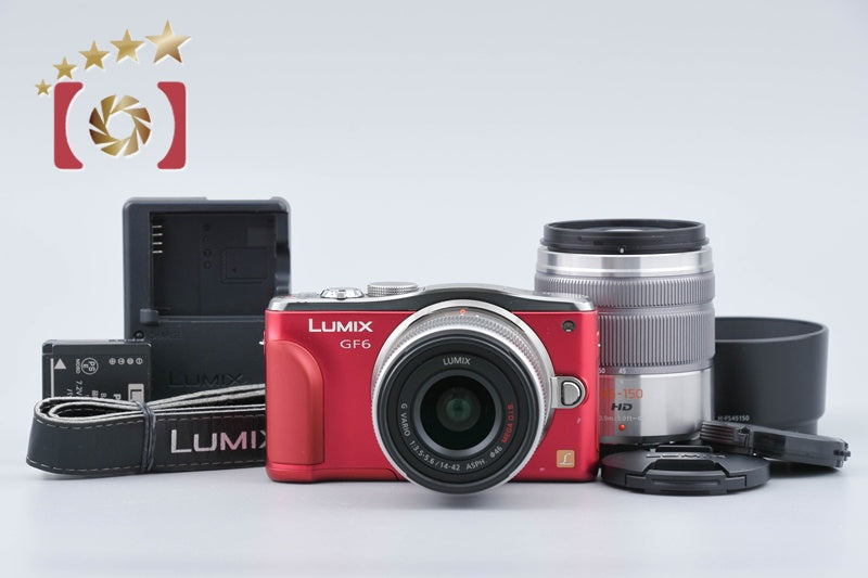 Panasonic LUMIX DMC-GF6 Red 16.0 MP 14-42 45-150 Lenses [Japanese Language Only]