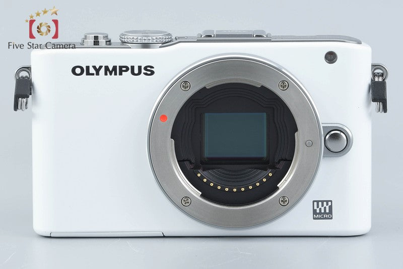 "Count 1,861" Olympus PEN Lite E-PL3 White 12.3 MP 14-42 40-150 Lenses w/ Box