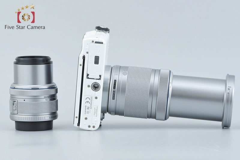 "Count 1,861" Olympus PEN Lite E-PL3 White 12.3 MP 14-42 40-150 Lenses w/ Box