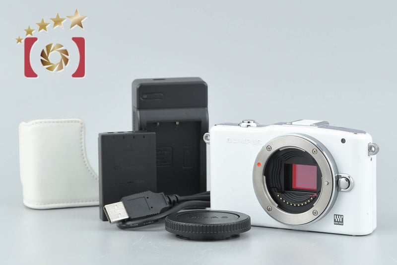 "Count 3,603" Olympus PEN mini E-PM1 White 12.3 MP Digital Mirrorless Camera