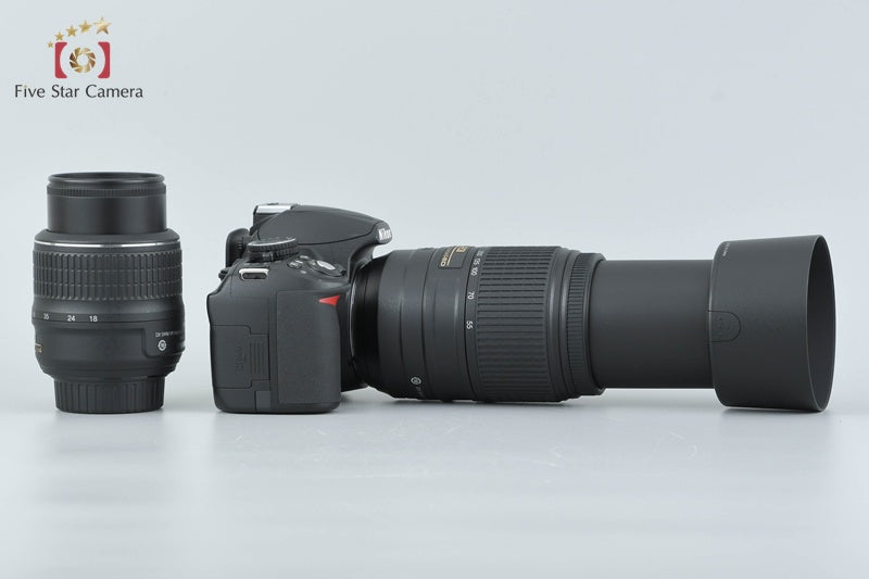 "Shutter count 4,716" Nikon D3100 14.2 MP Digital SLR Camera 18-55 55-300 Lenses