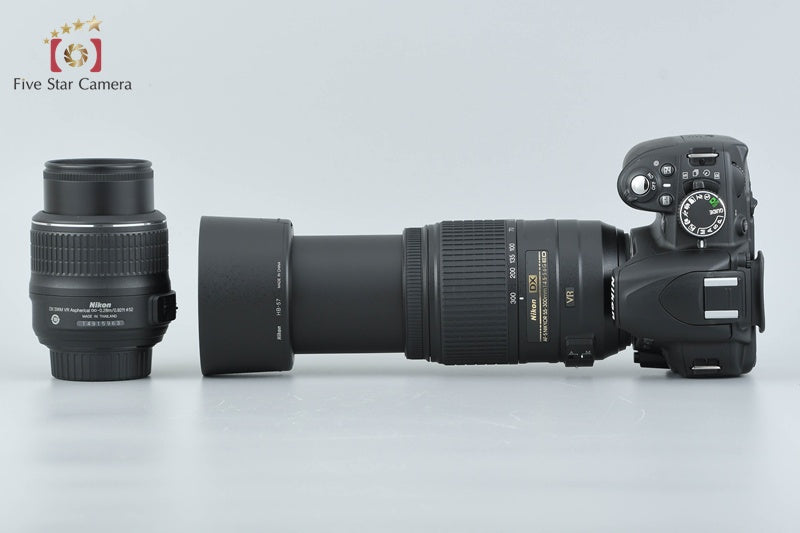 "Shutter count 4,716" Nikon D3100 14.2 MP Digital SLR Camera 18-55 55-300 Lenses