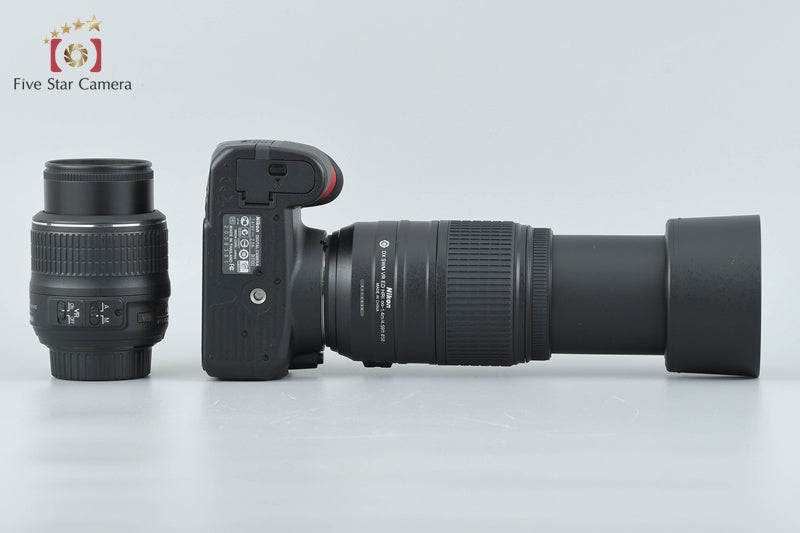 "Shutter count 4,716" Nikon D3100 14.2 MP Digital SLR Camera 18-55 55-300 Lenses