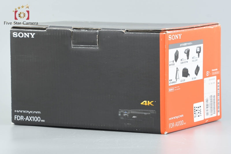 SONY HANDYCAM FDR-AX100 4K Handycam w/ Box [Japanese Language Only]