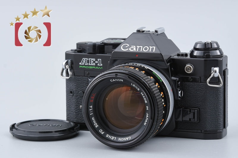 Canon AE-1 PROGRAM Black 35mm SLR Film Camera + FD 50mm f/1.4 S.C.C.