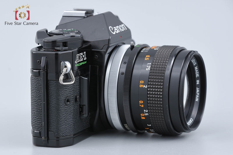 Canon AE-1 PROGRAM Black 35mm SLR Film Camera + FD 50mm f/1.4 S.C.C.
