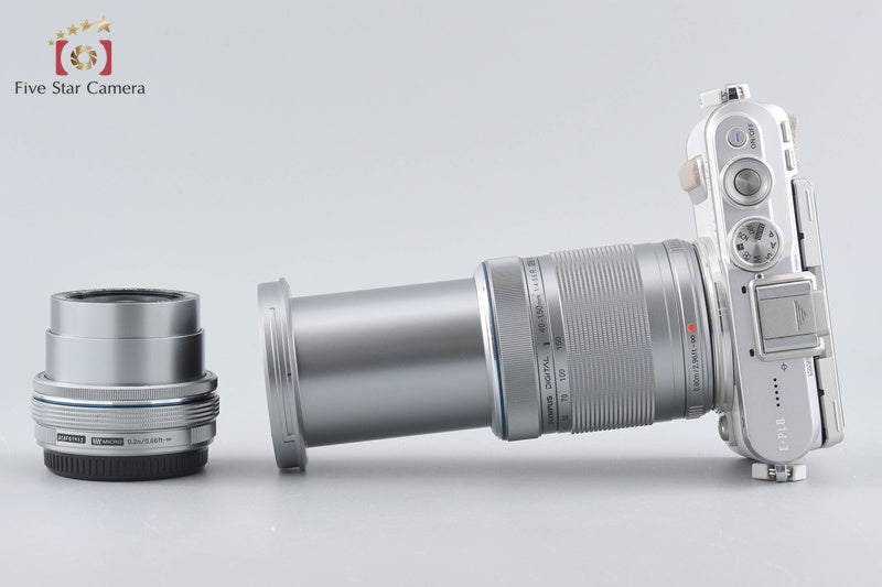 "Shutter count 5,242" Olympus PEN E-PL8 White 16.1 MP 14-42 40-150 Lenses