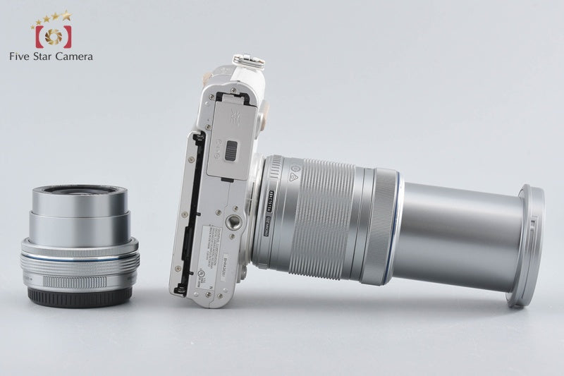 "Shutter count 5,242" Olympus PEN E-PL8 White 16.1 MP 14-42 40-150 Lenses