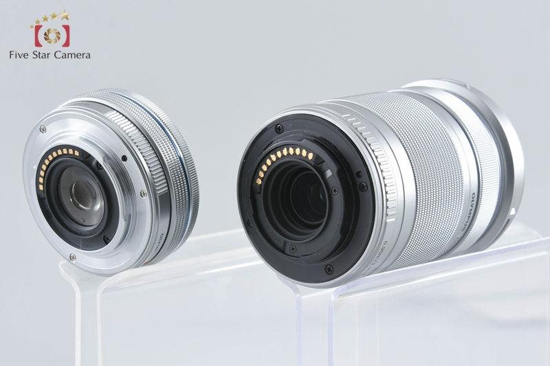 "Shutter count 5,242" Olympus PEN E-PL8 White 16.1 MP 14-42 40-150 Lenses