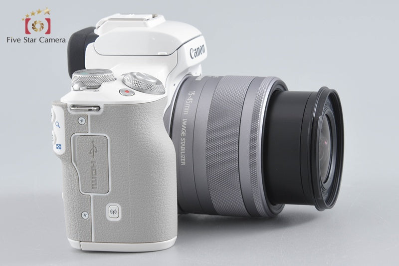 Canon EOS Kiss M / M50 White 24.0 MP 15-45 IS STM Lens