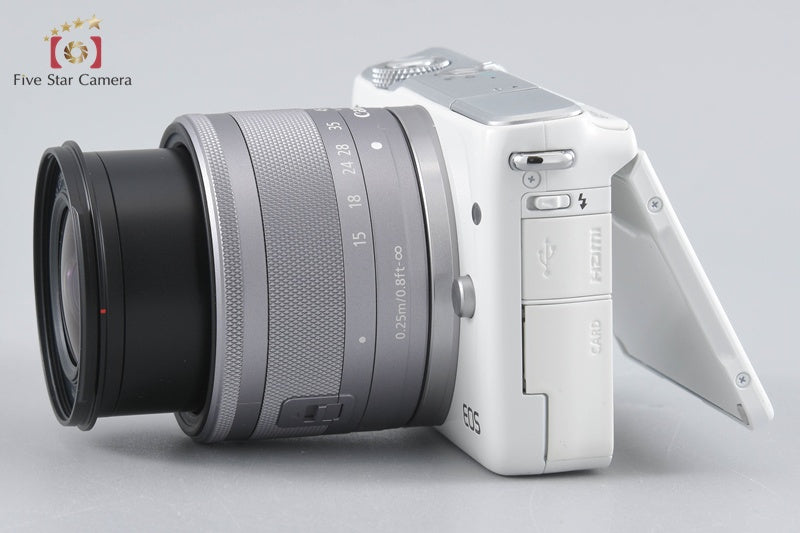 Canon EOS M10 White 18.0 MP Digital Mirrorless Camera 15-45 IS STM Lens