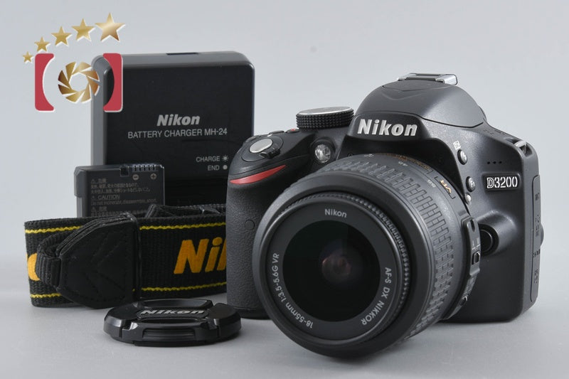 "Shutter count 1,951" Nikon D3200 Black 24.2 MP DSLR 18-55 VR Lens