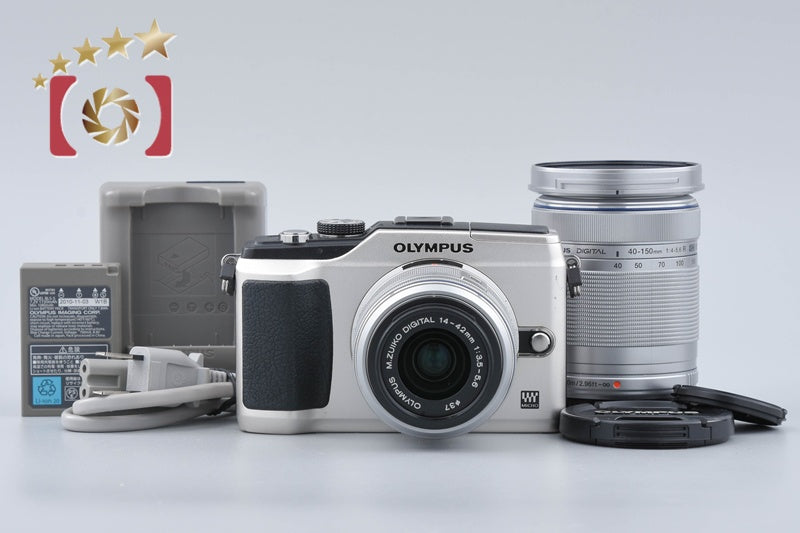 "Count 1,103" Olympus PEN Lite E-PL2 Champagne Gold 12.3 MP 14-42 40-150 Lenses