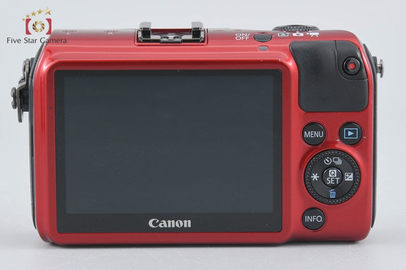 Canon EOS M Red 18.0 MP Mirrorless Camera EF-M 18-55 IS STM Lens