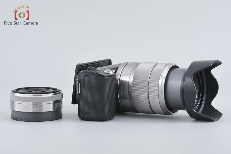 Sony α NEX-5 Black 14.2 MP 18-55 Lenses w/ Box [Japanese Language Only]