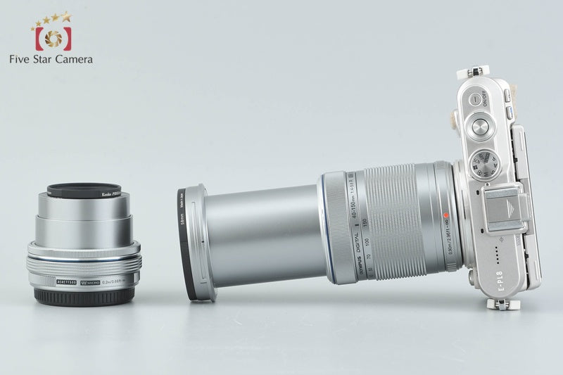 "Shutter count 1,883" Olympus PEN E-PL8 White 16.1 MP 14-42 40-150 Lenses