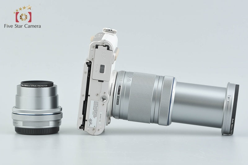 "Shutter count 1,883" Olympus PEN E-PL8 White 16.1 MP 14-42 40-150 Lenses