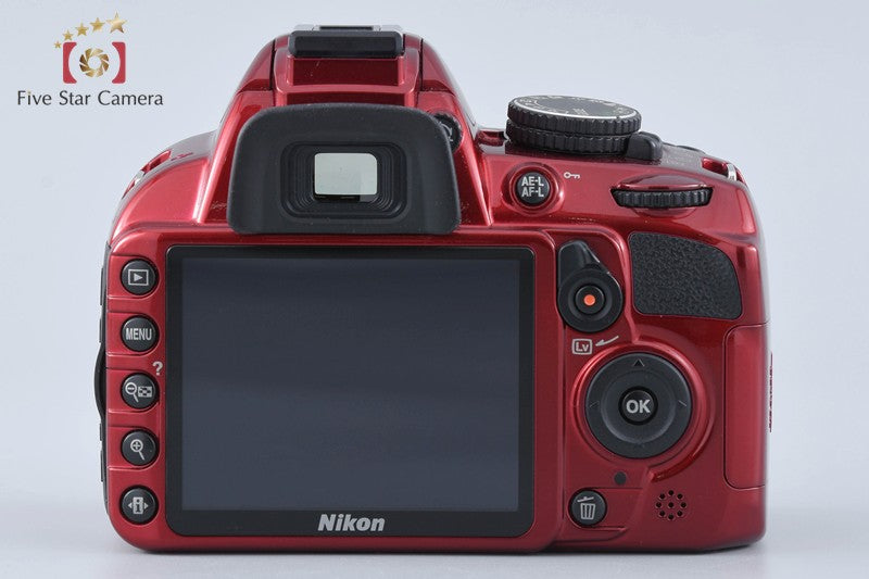 "Count 1,769" Nikon D3100 Red 14.2 MP Digital SLR Camera 18-55 VR Lens w/ Box