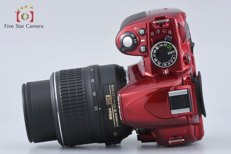 "Count 1,769" Nikon D3100 Red 14.2 MP Digital SLR Camera 18-55 VR Lens w/ Box