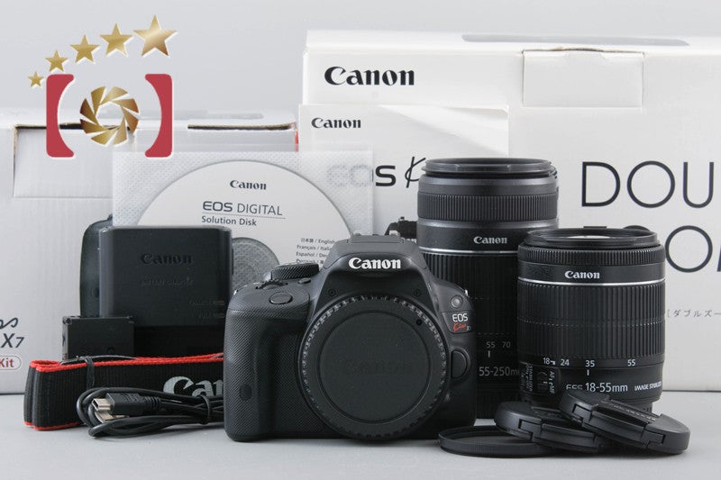 Canon EOS Kiss X7 / Rebel SL1 / 100D 18.0 MP DSLR 18-55 55-250 Lenses w/ Box