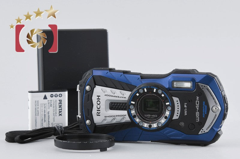 "Shutter count 52" Ricoh WG-40W Blue 16.0 MP Waterproof Action Camera