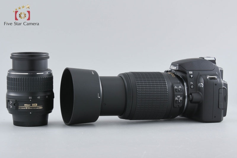 "Shutter count 1,167" Nikon D40x Black 10.2 MP DSLR AF-S DX 18-55 55-200 Lenses