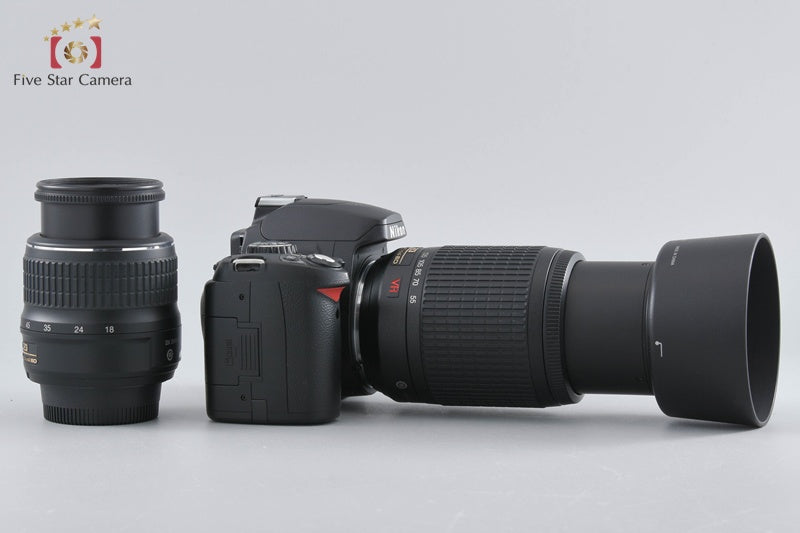"Shutter count 1,167" Nikon D40x Black 10.2 MP DSLR AF-S DX 18-55 55-200 Lenses