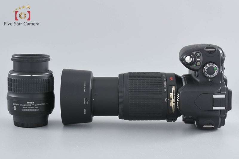 "Shutter count 1,167" Nikon D40x Black 10.2 MP DSLR AF-S DX 18-55 55-200 Lenses