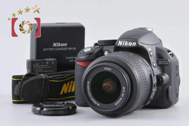 "Shutter count 1,394" Nikon D3100 Black 14.2 MP Digital SLR Camera 18-55 VR Lens