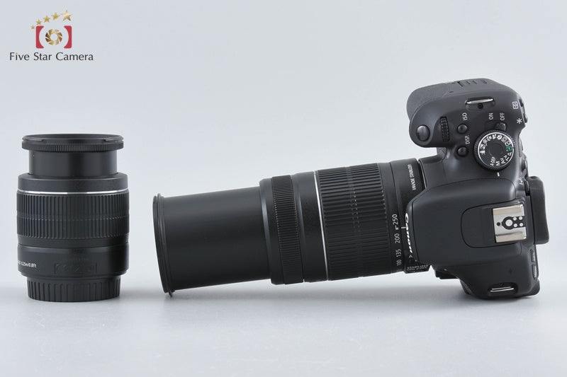 "Count 4,799" Canon EOS Kiss X5 / Rebel T3i / 600D 18.0 MP 18-55 55-250 Lenses