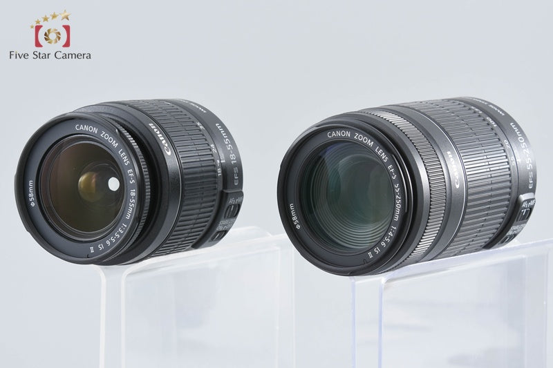 "Count 4,799" Canon EOS Kiss X5 / Rebel T3i / 600D 18.0 MP 18-55 55-250 Lenses