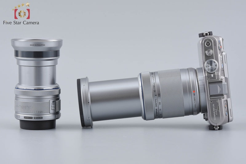 "Shutter count 800" Olympus PEN Lite E-PL3 Silver 12.3 MP 14-42 40-150 Lenses